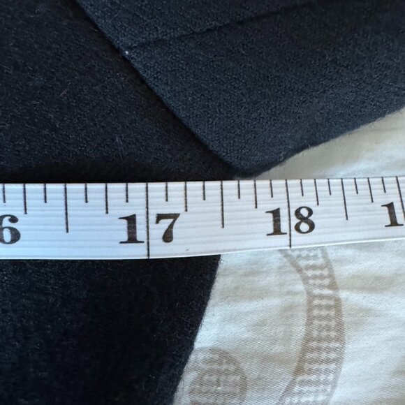 Vintage 90s 100% Wool Black Skirt Suit w Gold Buttons - Picture 13 of 16